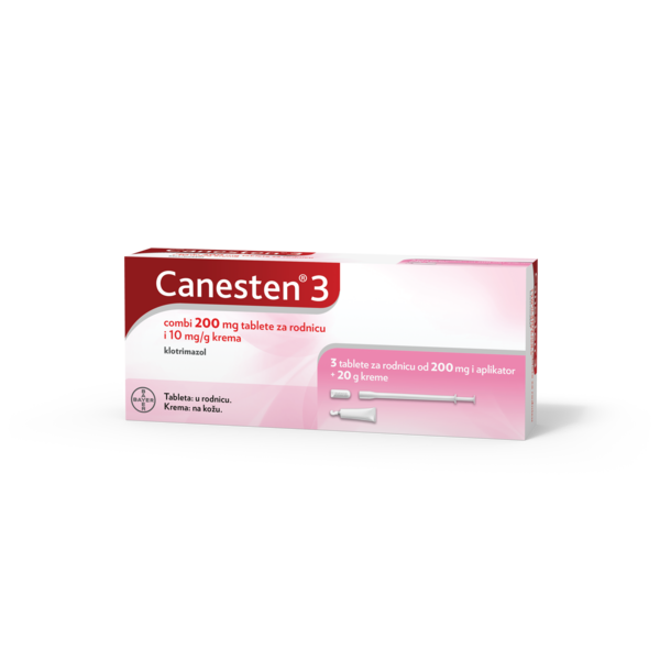 Canesten 3 combi (3 tablete za rodnicu 200 mg + 10 mg/g krema